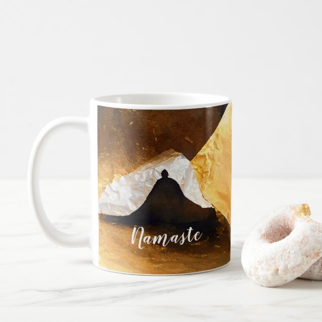 Black Gold Yoga Meditation Instructor Reiki Master Kaffeetasse (Mit Donut)