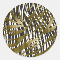 Black & Gold Zebra Print Safari Chic Glamour