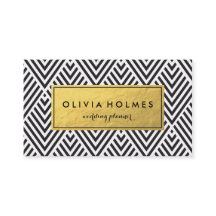 Black & Gold Zickzack Patches Business Card