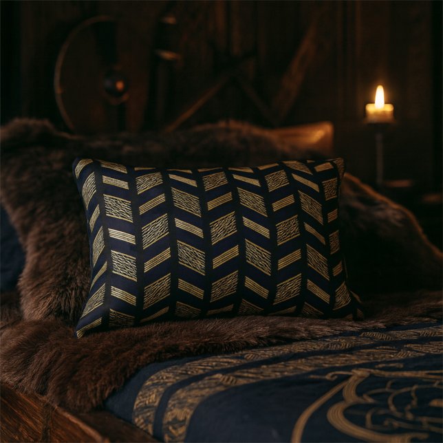 Black Gold Zickzack Pattern Abstrakt Geometric Dek Dekokissen (Von Creator hochgeladen)