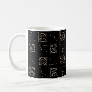 Black & Gold Zodiac Cancer Astrologie Star-Zeichen Kaffeetasse