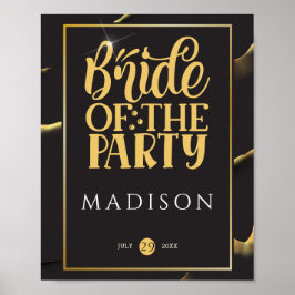 Black Golden Abstrakt Fabulous Fun Brautparty Poster