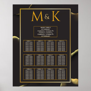 Black Golden Abstrakt Lovely Fab Wedding Poster