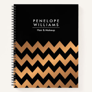 Black Golden Chevrons Notizbuch