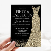 Black Golden Dress Womans 50. Geburtstagsparty