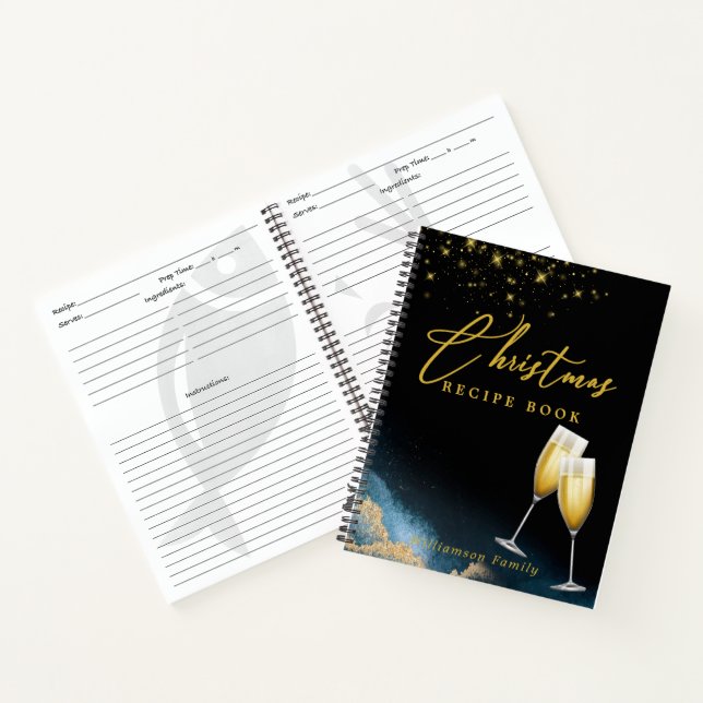 Black Golden | Sparkling Christmas Recipe Book Notizbuch (Innenseite)