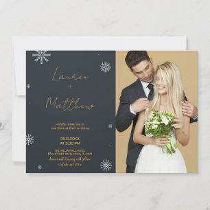 Black Golden Wedding Einladungen mit Foto