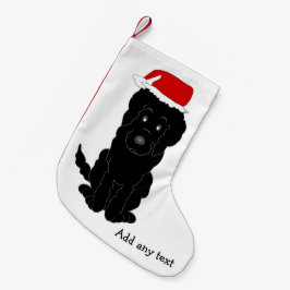Black Goldendoodle Dog Design Kleiner Weihnachtsstrumpf