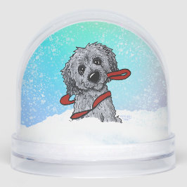 Black Goldendoodle DoodleMoji Schneekugeln