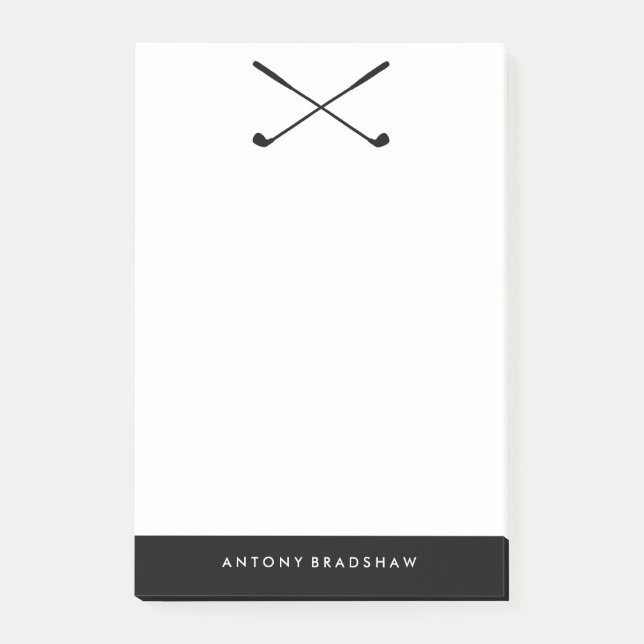 Black Golf Clubs Post-it Klebezettel (Vorderseite)