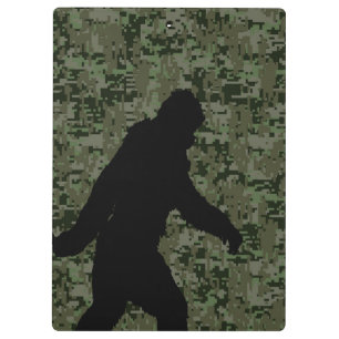 Black Gone Squatchin Woodland Digital Camouflage Klemmbrett