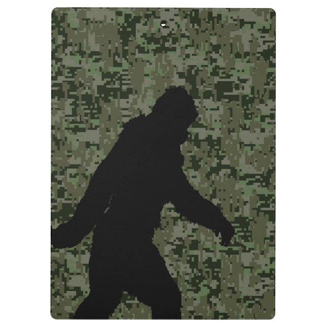 Black Gone Squatchin Woodland Digital Camouflage Klemmbrett (Rückseite)