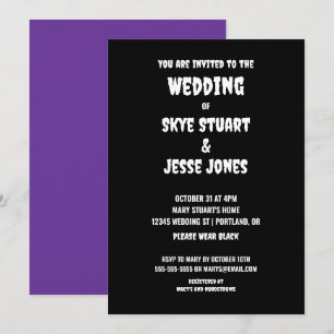 Black Goth Wedding Einladung