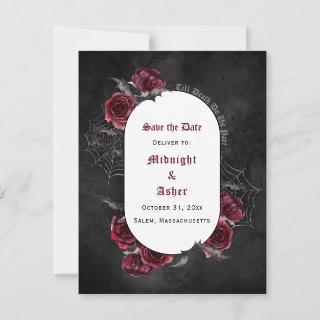 Black Gothic bis Tod machen uns Save the Date Teil (Vorderseite)