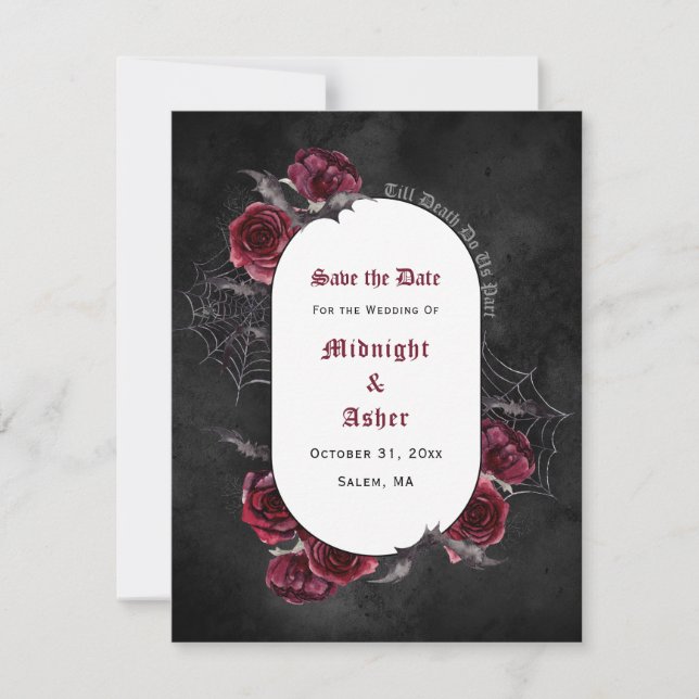 Black Gothic bis Tod machen uns Save the Date Teil (Vorderseite)