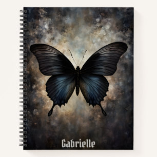 Black Gothic Butterfly Spiral Notebook Notizbuch