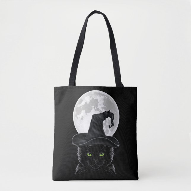 Black Gothic Cat Witch Hat Moon Pastel Goth (Vorderseite)