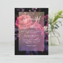 Black Gothic Floral Rose Overlay Wedding