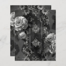 Black Gothic Grunge Blumenschrift Paper