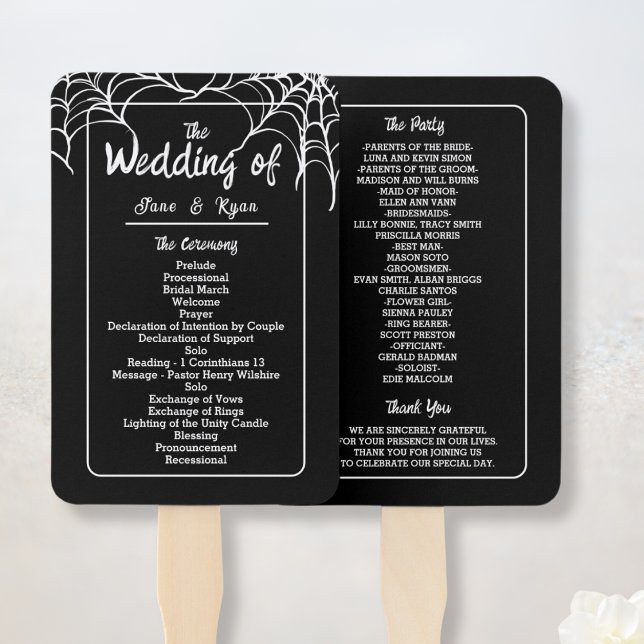 Black Gothic HalloWedding Programm Handfan Fächer (Von Creator hochgeladen)