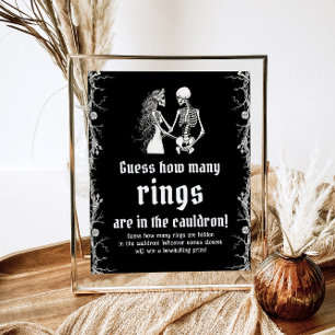 Black Gothic Halloween Guess Wie viele Rings Game Poster