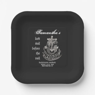 Black Gothic Mermaid Letztes Segel-Junggeselinnen- Pappteller
