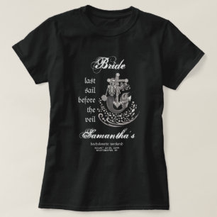Black Gothic Mermaid Letztes Segel-Junggeselinnen- T-Shirt