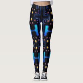 Black Gothic Space Girl Mechanischer Android-Robot Leggings