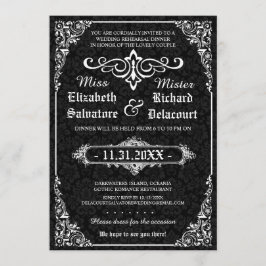 Black Gothic Viktorianisch Damask Probe Dinner Einladung