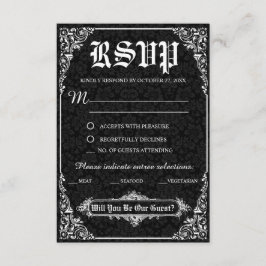 Black Gothic Viktorianisch Wedding Response Cards Einladung