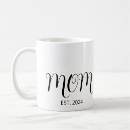 Black Graceful Script Established New Mom Kaffeetasse