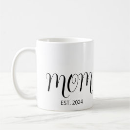 Black Graceful Script Established New Mom Kaffeetasse