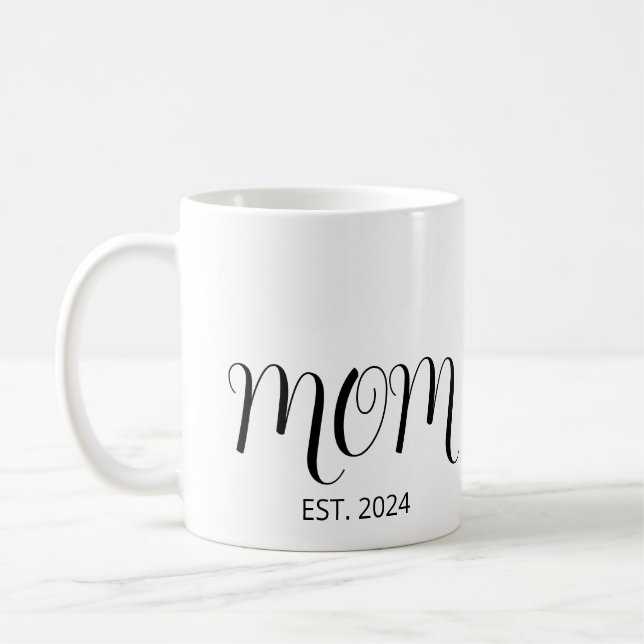 Black Graceful Script Established New Mom Kaffeetasse (Links)