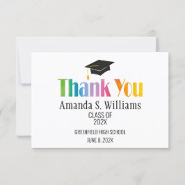 Black Grad Cap Abschluss Vielen Dank Dankeskarte