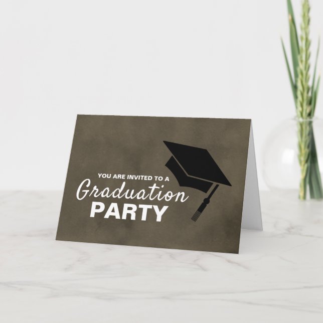 Black Grad Cap, Foto Graduation Party Einladung (Vorderseite)