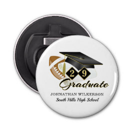 Black Graduation Cap Football Personalisiert Flaschenöffner