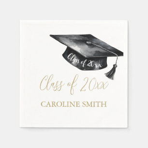 Black Graduation Cap Graduation Party Serviette