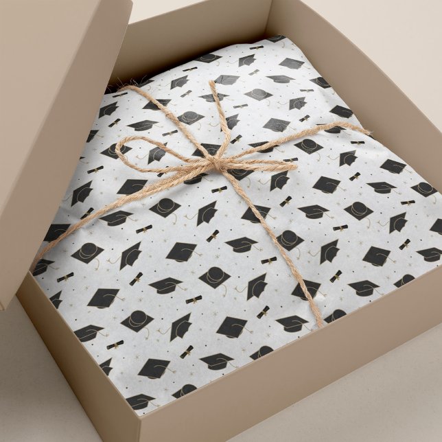 Black Graduation Cap Toss Seidenpapier (Von Creator hochgeladen)