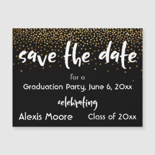 Black Graduation Party Save the Date Magnetkarte