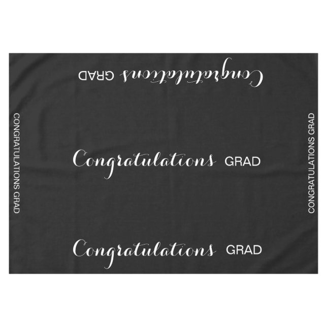 Black Graduation Party Tischdecke (Vorderseite (Horizontal))