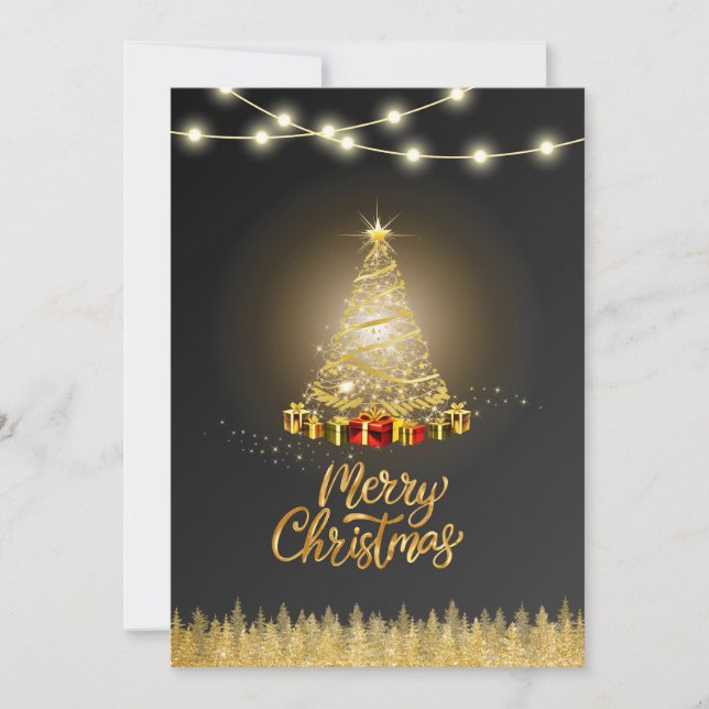 Black Graident Christmas Card Einladung (Vorderseite)