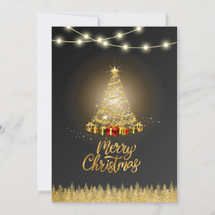 Black Graident Christmas Card Einladung