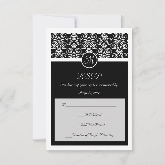 Black Grand Insigna Hochzeit Matching Kleine UAWG RSVP Karte (Vorderseite)