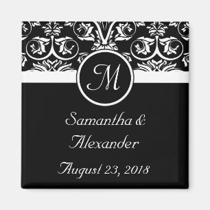 Black Grand Insignia Monogram Gevor /Save the Date Magnet