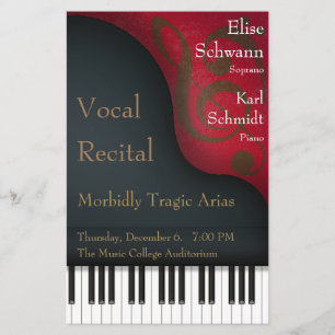 Black Grand Piano Vokal Plakat & Programm