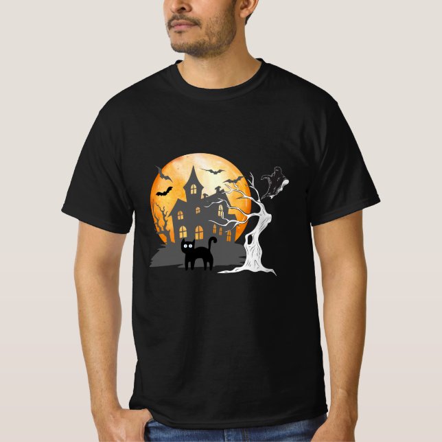 Black Graphic T-Shirt-Shirt für Spooky Saison T-Shirt (Vorderseite)