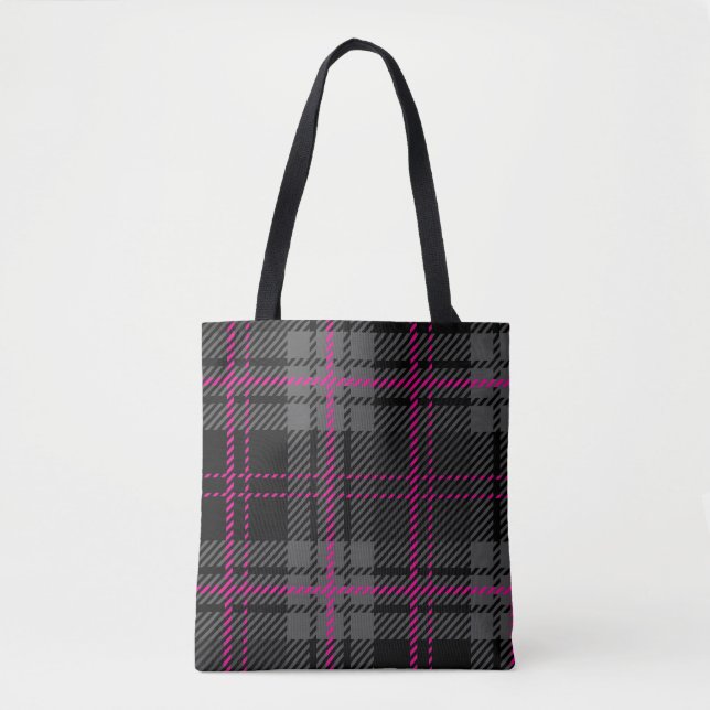 Black Gray and Pink Tartan Print Plaid Scottish (Vorderseite)