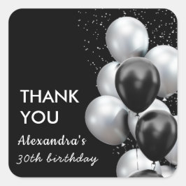 Black Gray Balloon Birthday Danke, Sticker