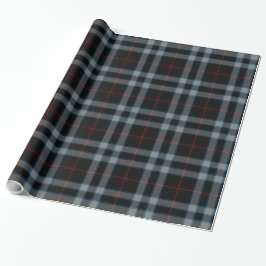 Black Gray Blue Tartan Kariert Geschenkpapier