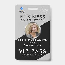 Black Gray Business Conference Exhibition Foto ID Ausweis